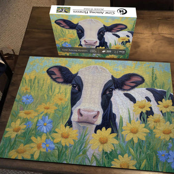Cow Among Flowers Jigsaw Puzzle 1000 Pieces